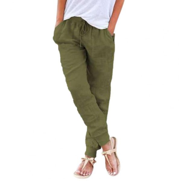 

women's pants & capris 5 color women casual stylish long sweat absorbent comfortable pockets solid elastic waist drawstring loose trous, Black;white