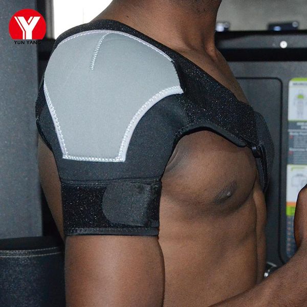 

adjustable back shoulder support belt brace man harness protection guard professional pads protector, Black;blue