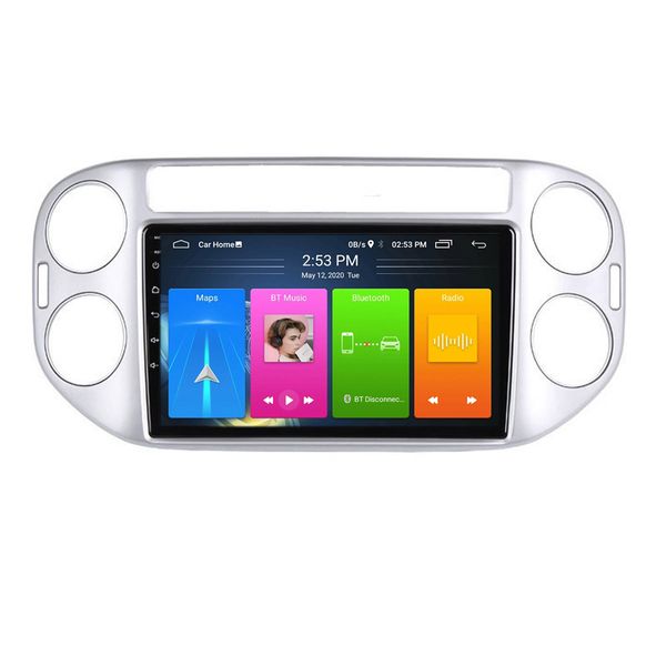 Lettore video DVD per auto Unità principale Android 10 Multimedia per VW TIGUAN 2010-2018 Sistema di navigazione GPS con WIFI BT SD USB Supporto Mirrorlink SWC