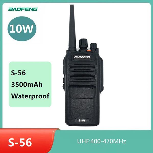 

s-56 waterproof walkie talkie high power 10w 10km uhf ham cb radio comunicador two way station hf transceiver
