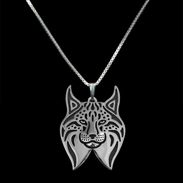 

pendant necklaces 2021 fashion women silver plated alloy cat vintage metal lynx for lovers drop