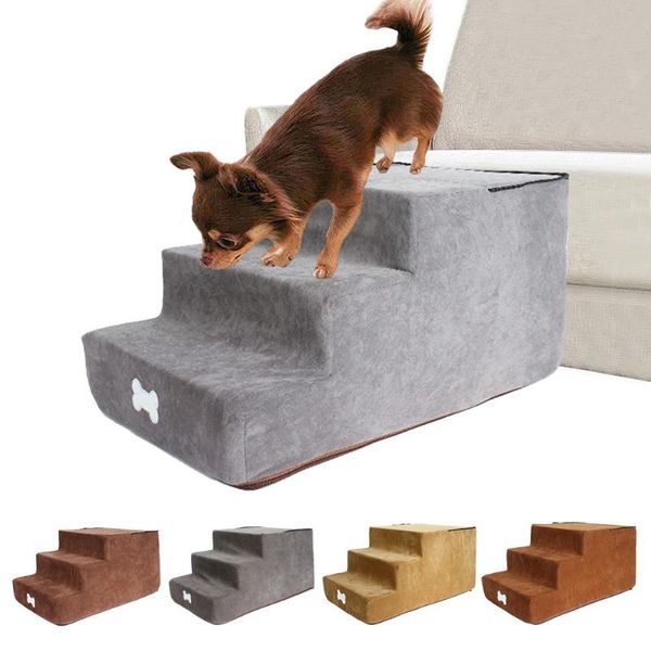 

kennels & pens dog stairs ladder pet 3 step romp sofa bed ramp anti-slip removable dogs supplies