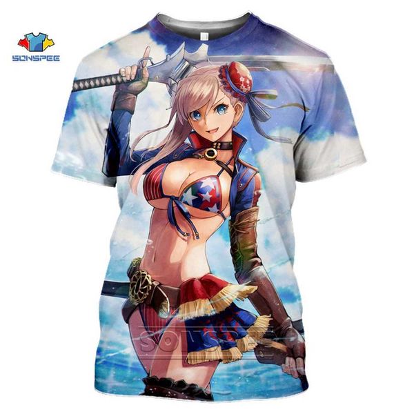 SONSPEE Harajuku Anime Costume Cosplay T-Shirt Gioco Fate Grand Order T-Shirt da Uomo Manica Corta da Donna Tee Casual Estate Magliette E Camicette X0621