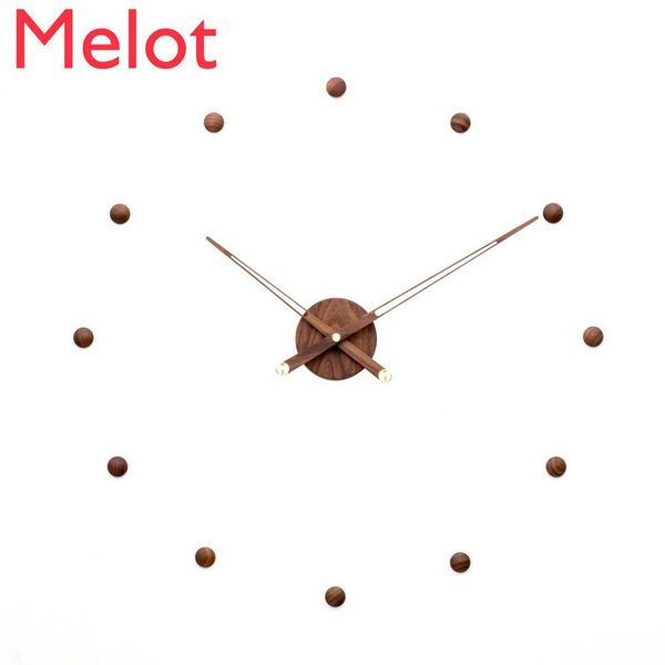

luxury mute household clock living room simple fashion european style black walnut large pointer quartz pocket watch wall clocks