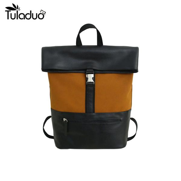 

backpack large capacity pu leather men women bagpack tourism youth multi-function bag england style