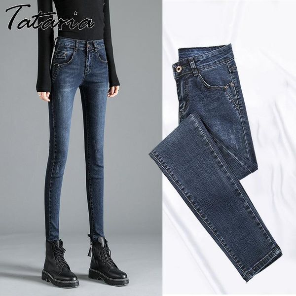 Hohe Taille Skinny Jeans für Frauen Denim Bleistift Hosen Sexy Butt Lift Weibliche Vintage Slim Street Hosen 210514