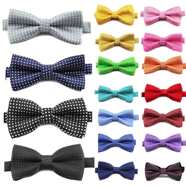 

children fashion formal cotton bow tie kid classical dot bowties colorful butterfly wedding party pet bowtie tuxedo ties, Black;gray