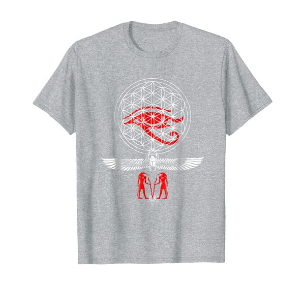 

egyptian sacred geometry flower of life t-shirt horus t, White;black