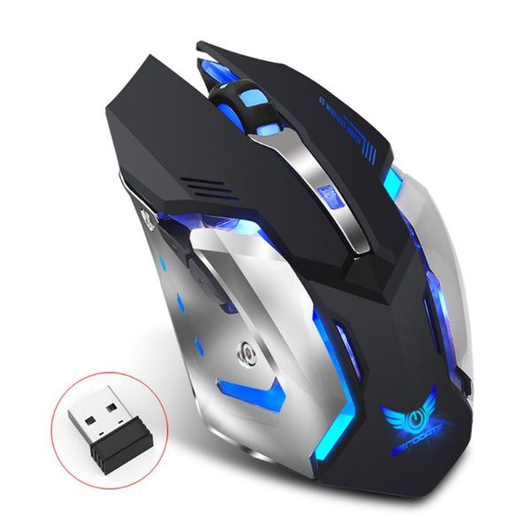 

mice gaming mouse rechargeable wireless computer 1600dpi ergonomic led 2.4g usb receiver for laptop