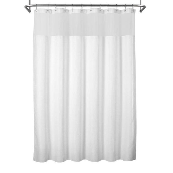 

shower curtains weave curtain with snap-in fabric liner set, 12 hooks included, waterproof and washable 72x74 inch