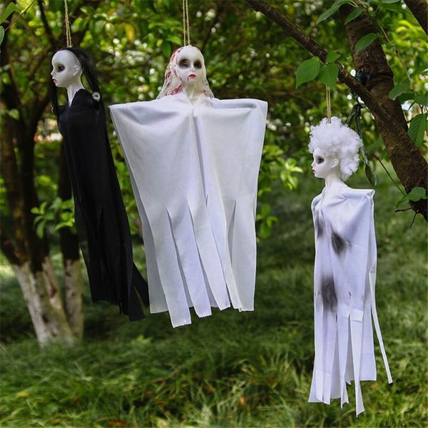

decorative objects & figurines halloween decoration small hanging ghost horror atmosphere layout props hair black blood scarf female pendant