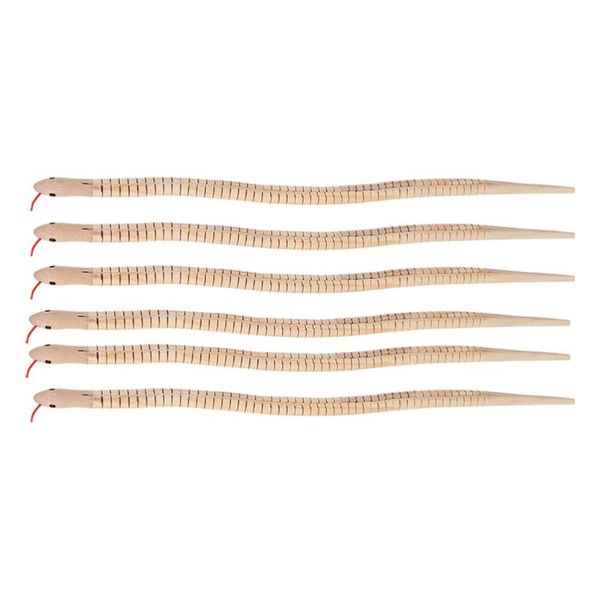 

cat toys 6pcs snake flexible jointed timber lifelike for children