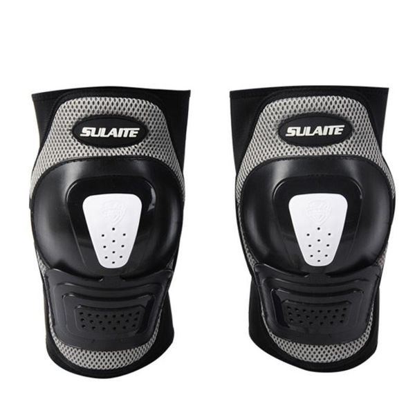 

elbow & knee pads 1 pair elastic band motorcycle cycling adjustable strap cushion protective gear anti-skid skiing skating motocross racing, Black;gray