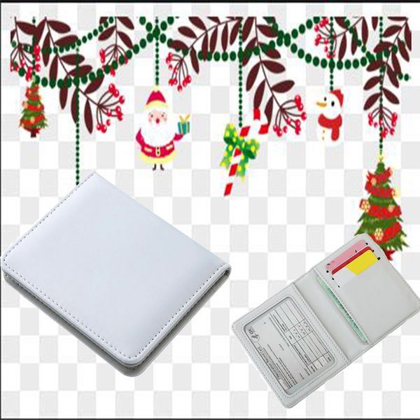 

christmas sublimation flip purse favor pu leather card bag white diy passport holder creative xmas gift