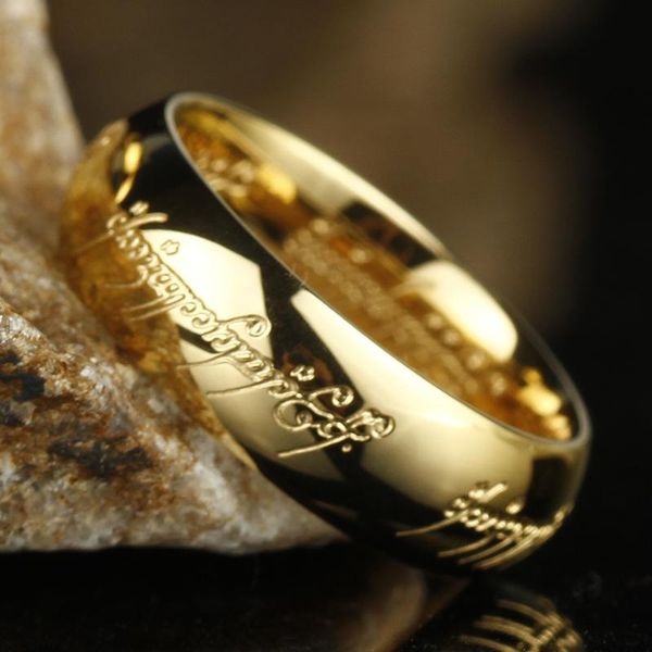 

wedding rings stainless steel one ring of power 3d carved refined lovers women men fashion jewelry wholesale, Slivery;golden