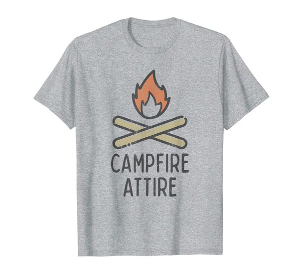 

campfire attire shirt, graphic campfire camping t-shirt, White;black
