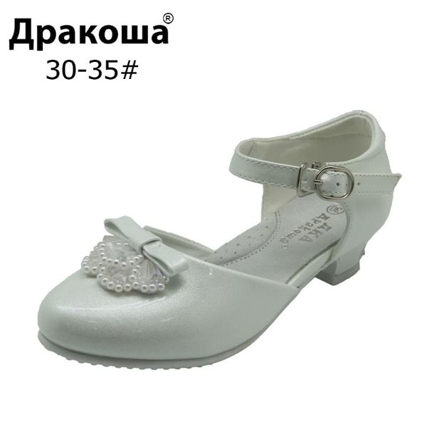 

sandals apakowa christmas girls heels shoes pu leather kids dancing wedding children' princess eur 30-35, Black;red