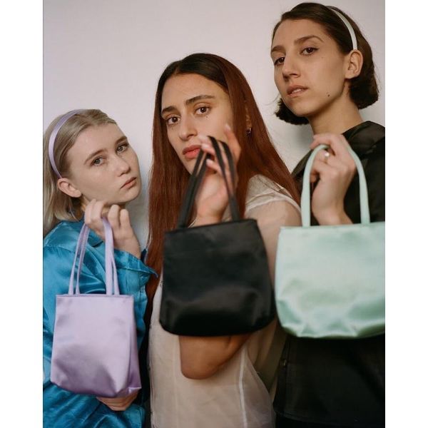 

waist bags fashion women silk small handbag simple solid color lady mini shoulder ladies tote bag