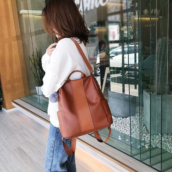 

backpack style women's outdoor simple zipper contrast color travel bag durable and comfortable present for your friend