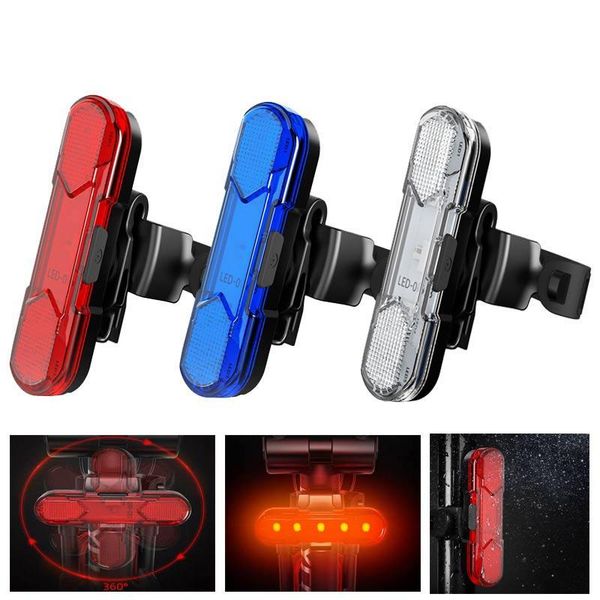 

waterproof bicycle lights usb charging led taillight rear tail safety warning portable cycling bike accessories dropship
