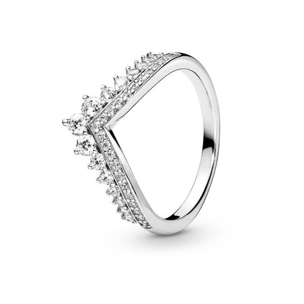 

cluster rings 2021 couple gifts ring sterling silver crown shiny zircon women jewelry, Golden;silver