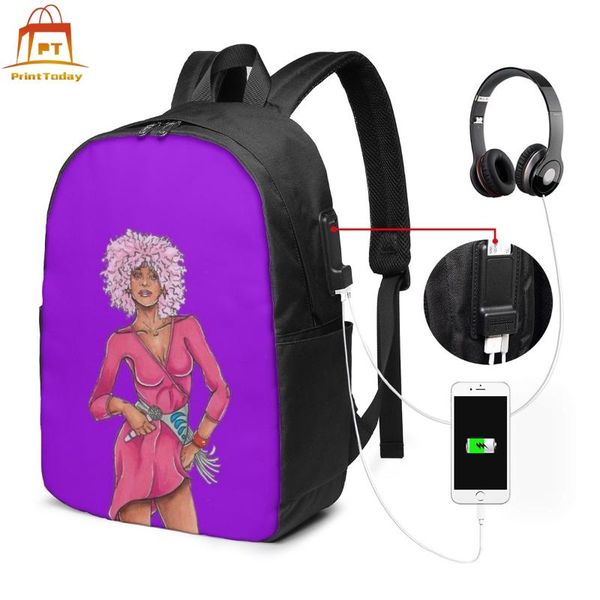 

backpack whitney houston backpacks travel trendy bag print student bags