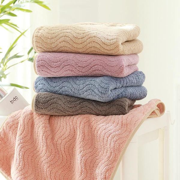 

towel coral fleece thick absorbent soft wash solid color bath