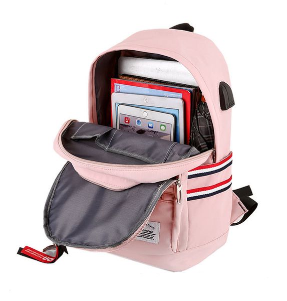 

outdoor packs simple striped backpacks nylon women cute student plaid school bag for teenage girls harajuku female fashion computer travel b