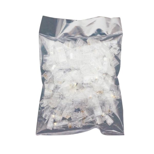 

100pcs gold shielded plug network connector clear ethernet modular accessories pc cable head computer cables & connectors