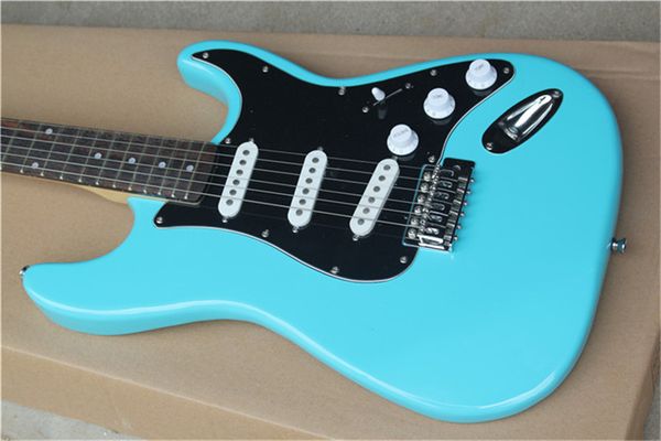 

tele electric guitar metalic blue color maple fingerboard chrome hardware guitars