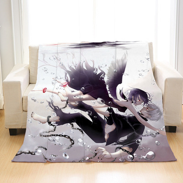 

cloocl tokyo ghoul print flannel blankets shawl office air conditioning nap travel blanket 3d keep warm shawls