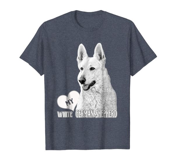 

bhymer love my white german shepherd t-shirt, White;black