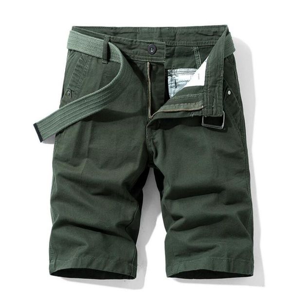 

men's shorts men 100% cotton casual pants with belts summer male thin knee length man straight fit, White;black