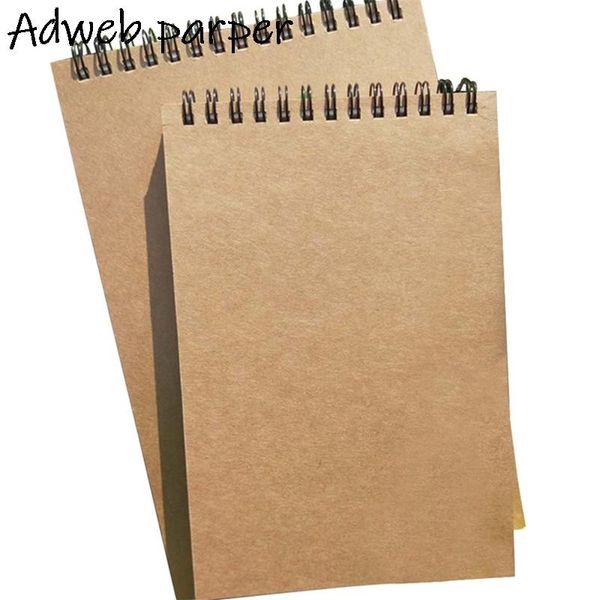 

sheets/set a5 khaki sketchbook spiral notebook inner blank kraft paper cover school supplies pencil drawing notepad notepads, Purple;pink