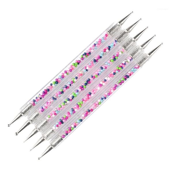 

pc point pen 2 way dotting tool nail art tip dot paint manicure kit1, Silver