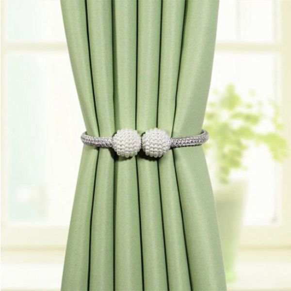 

2pcs magnetic curtain clip room accessories pearl ball curtains holder tieback home decor hanging buckle tie back other