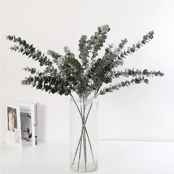 

decorative flowers & wreaths 12 pcs artificial silver dollar eucalyptus stems leaves faux spray branches for home decor wedding party decora
