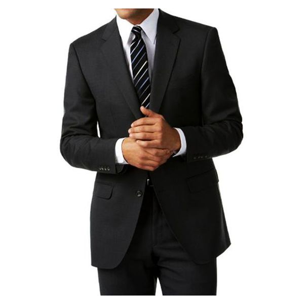 

men's suits & blazers classic design custom made charcoal grey men notch lapel tailored business suit with 2 button wedding jacket+pant, White;black