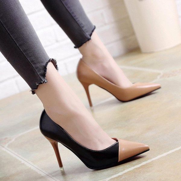 

dress shoes pumps casual heels boat lace-up shallow mouth slip on 2021 sandals ladies pointed wedge fashion comfortable colore, Black