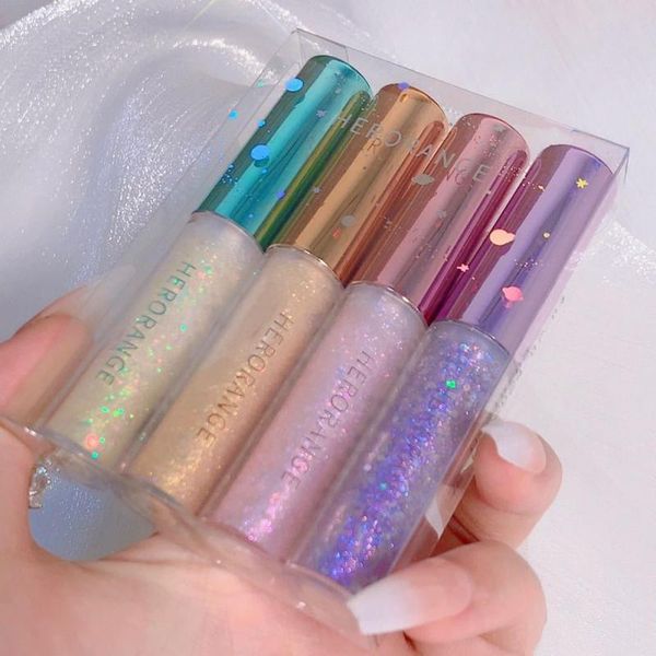 

eye shadow herorange 4 colors eyeshadow shiny and shimmer liquid waterproof long lasting brighten makeup beauty cosmetic