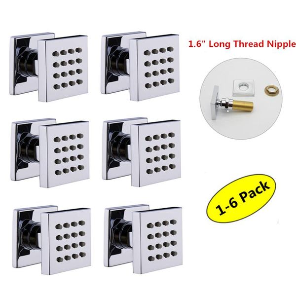

bathroom shower heads hongdec bath 1-6 pcs 1.6inch long thread nipple brass body jet massage sprayer chrome