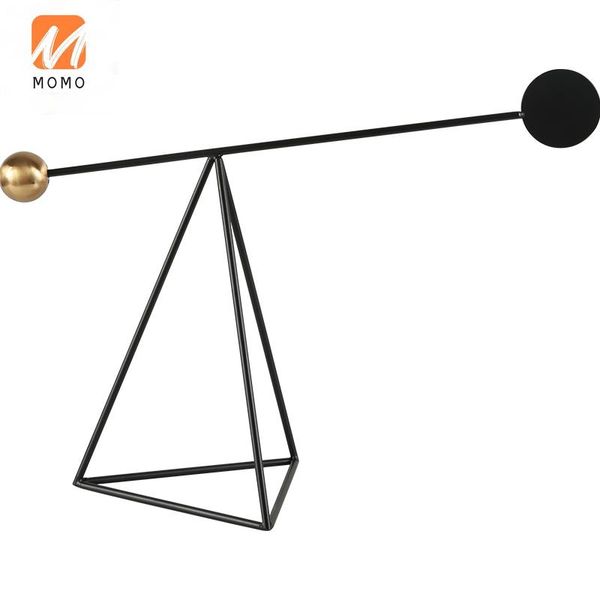

modern minimalist geometric metal triangle balance decoration model room study sales office soft ornaments high grade exquisite storage bott