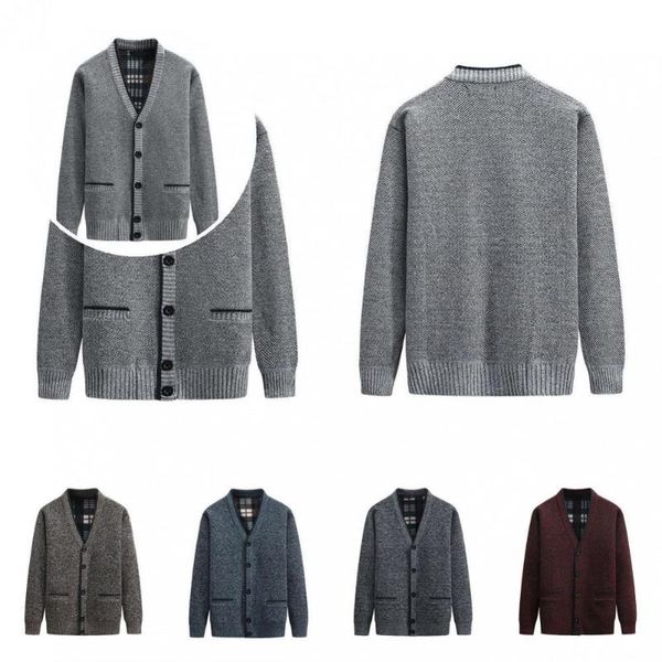 

men's sweaters men sweater v-neck skin-friendly thickened fleece lining jacket coat outerwear, White;black