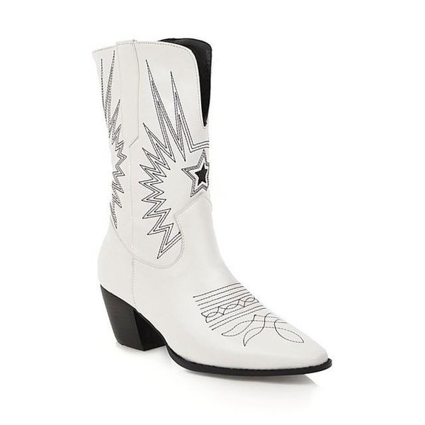 

boots 2021 women's heel single short embroidered, Black