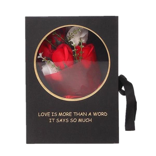 

1pc romantic soap rose flower mother's day gift box valentine's (red) wrap