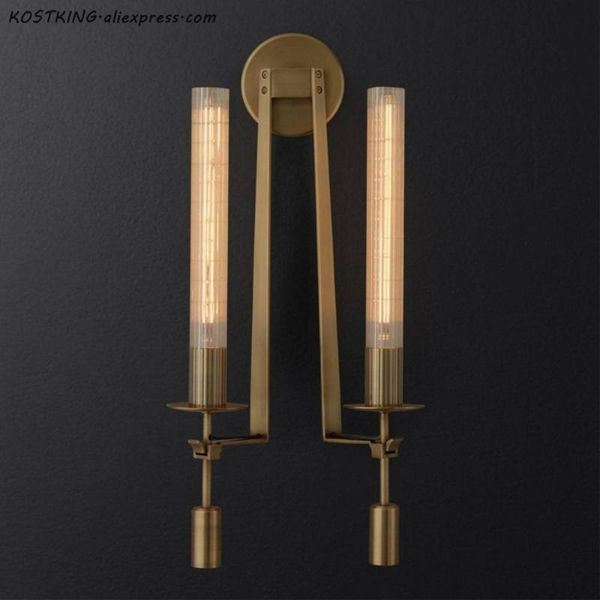 

wall lamp vintage black bronze iron led retro glass sconce mirror light fixtures for bathroom loft industrial home decor