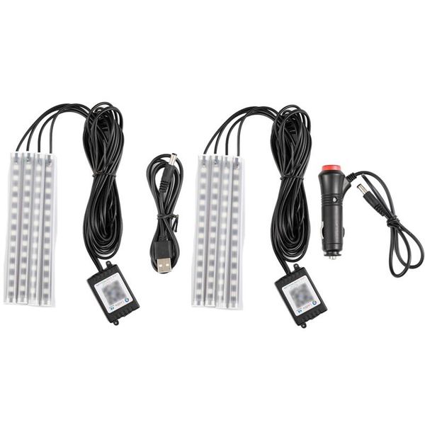 

4pcs car led atmosphere lamp with app light strip bluetooth rgb remote interior&external lights