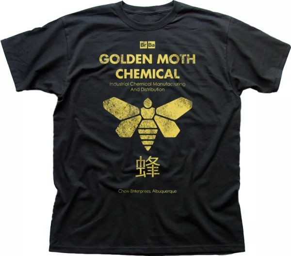 

breaking bad golden moth chemicals heisenberg cotton t-shirt 09874, White;black