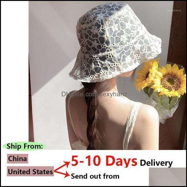

caps hats, scarves & gloves fashion aessories korean for women soft lace hollow out flower wide brim sun hats floppy summer hat dress ladies, Blue;gray