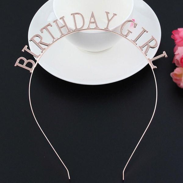 

hair accessories minimalist women metal alloy thin headband hollow out birthday girl letters hoop polished metallic party crown po props